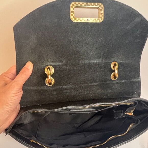 Solo Perché Italy Nove Croc Emboss Leather Purse Handbag Designer Womens - Picture 6 of 9